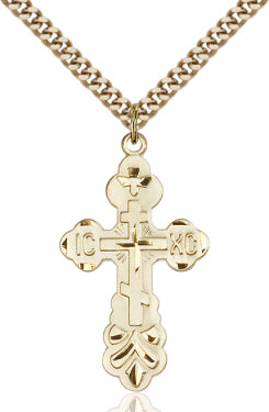 14kt Gold Filled, Cross, 1-3/8", Your Choice of Chain # 46031