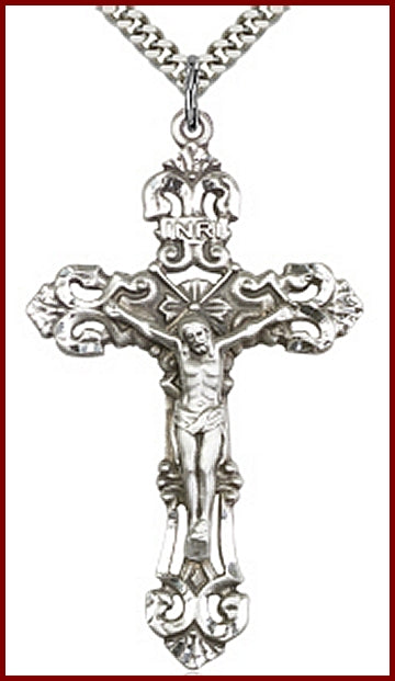 2" Crucifix in Sterling Silver, Your Choice of Chain, # 4604