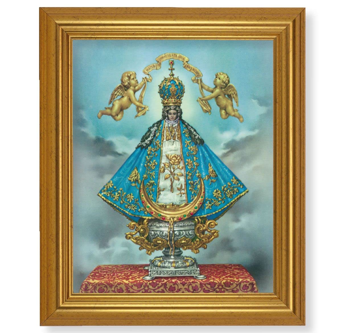 Virgen de San Juan, 10"x12" Gold-Leaf Finished Classic Frame, Italian Print on Artboard # 27267