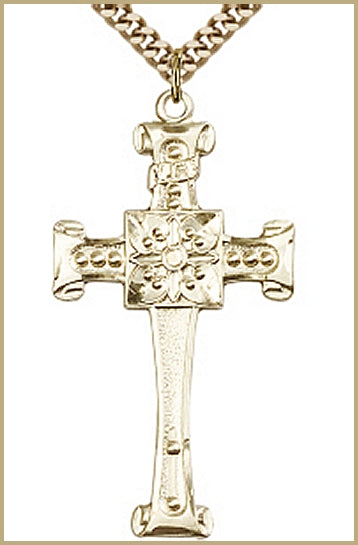 1-3/4" 14kt Gold Filled, Cross, Your Choice of Chain, # 47004
