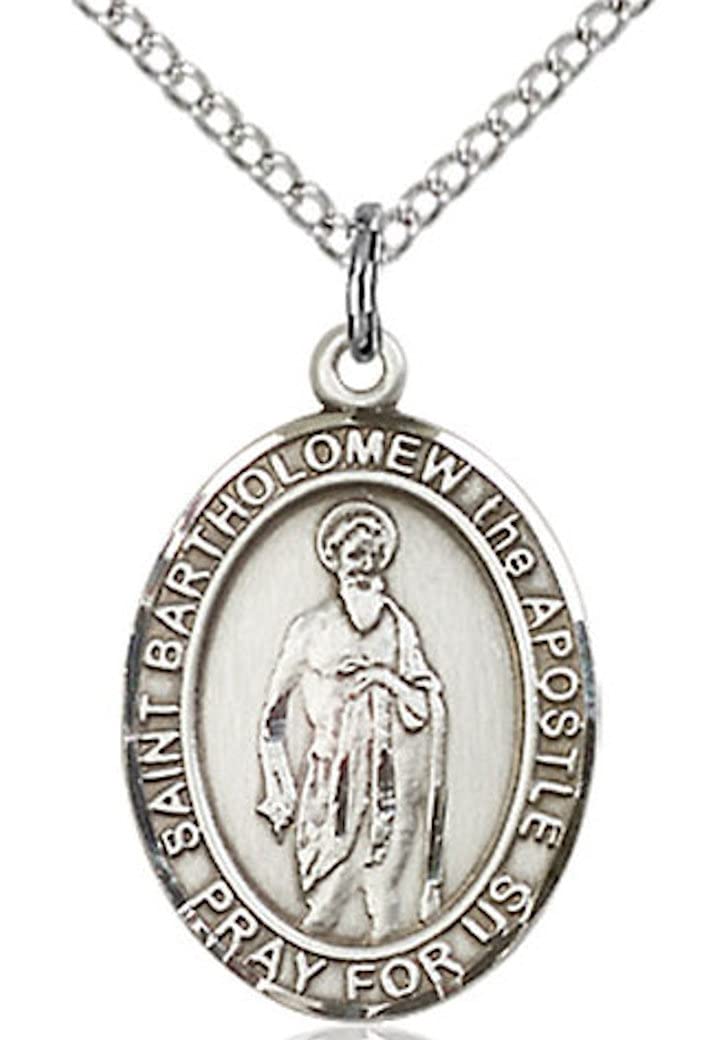 St. Bartholomew the Apostle Medal in Fine Pewter, 3/4" tall, Your Choice of Chain # 16967