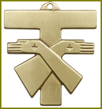 Keychain, Bronze Oxide Finish, Franciscan Cross, 1-3/8" tall, # 48021