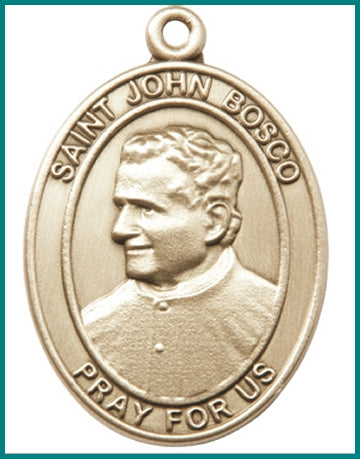 Keychain, Bronze Oxide Finish, St. John Bosco, 1-7/8" tall, # 48027
