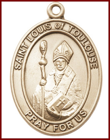 Keychain, Bronze Oxide Finish, St. Louis of Toulouse, 1-7/8" tall, # 48033