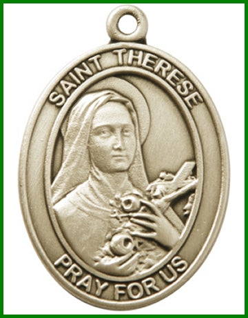 Keychain, Bronze Oxide Finish, St. Therese of Lisieux, 1-7/8" tall, # 48049