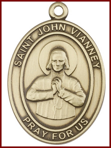 Keychain, Bronze Oxide Finish, St. John Vianney, 1-7/8" tall, # 48057