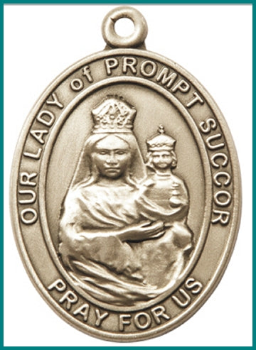 Keychain, Bronze Oxide Finish, Our Lady of Prompt Succor, 1-7/8" tall, # 48063