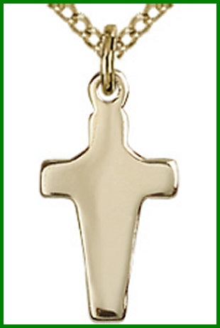 14kt Gold Filled Cross, 5/8", Your Choice of Chain, # 48083