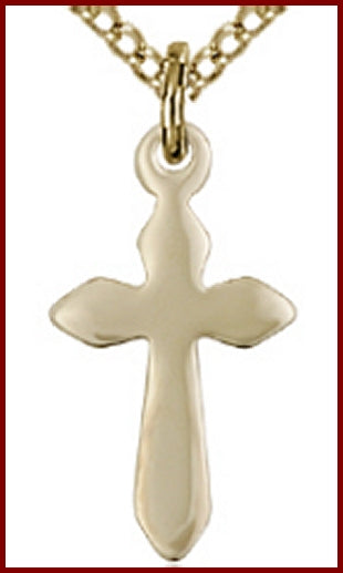 14kt Gold Filled Cross, 5/8", Your Choice of Chain, # 48103
