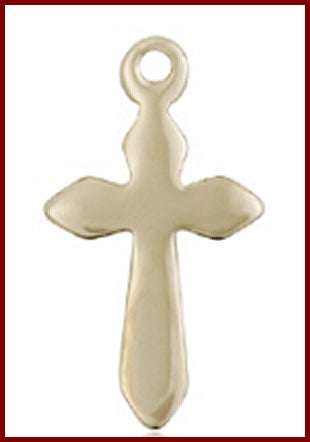 Solid 18kt Gold Cross, 5/8", Free Chain, # 48105