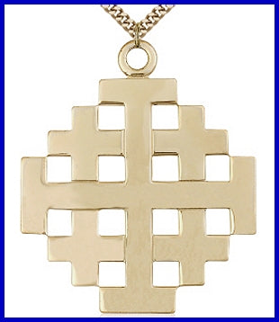 2" Jerusalem Cross, 14kt Gold Filled, your choice of chain, # 48163