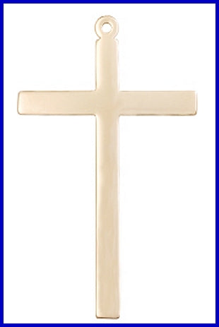 3-1/8" Cross, Solid 18kt Gold, Free Chain, # 48209