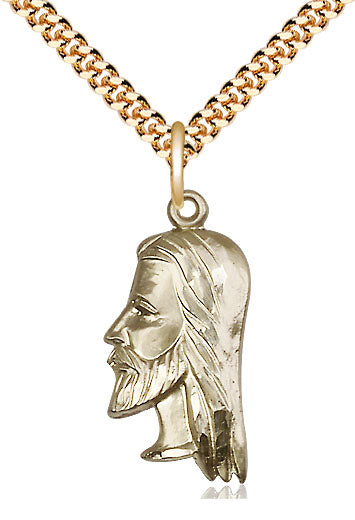 Head of Christ, 14kt Gold Filled, 7/8", Your Choice of Chain # 48357