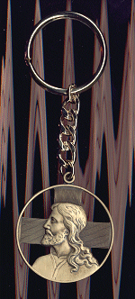 Keychain, Bronze Oxide Finish, Portrait of Christ, 1-5/8", # 4865