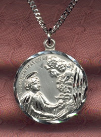 13/16 Inch St. Cecilia Sterling Medal, Your Choice of Chain # 4872