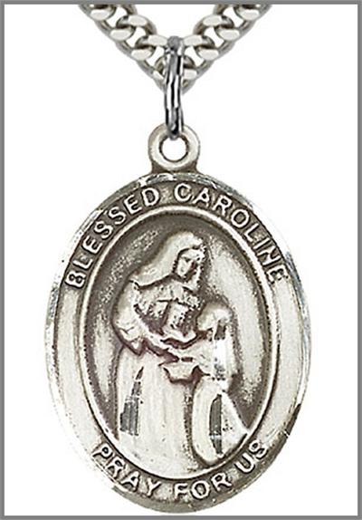 Blessed Caroline Gerhardinger Medal, Sterling Silver, 1"x3/4", Your Choice of Chain, # 48857