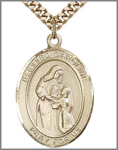 Blessed Caroline Gerhardinger Medal, 14kt Gold Filled, 1"x3/4", Your Choice of Chain, # 48858