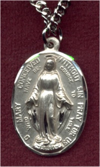 Miraculous, Oval, Dbl Row, 15/16", Sterling Silver,Your Choice of Chain # 4894