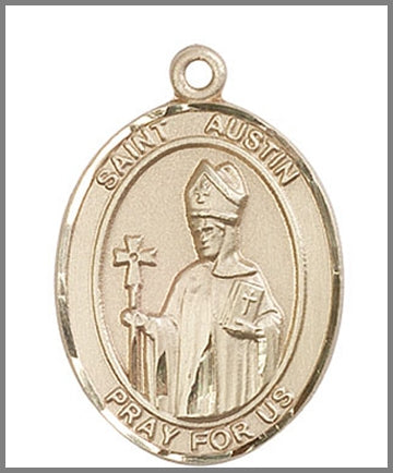 St. Austin, Solid 18kt Gold, 1"x3/4", Free Chain, # 49026