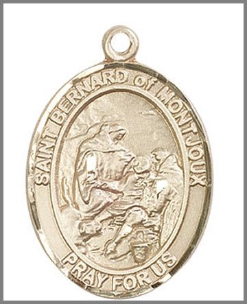 St. Bernard of Montjoux Medal, Solid 14kt Gold, 1"x3/4", Free Chain, # 49061
