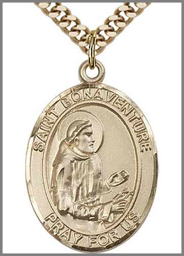 St. Bonaventure Medal, 14kt Gold Filled, 1"x3/4", Your Choice of Chain, # 49070
