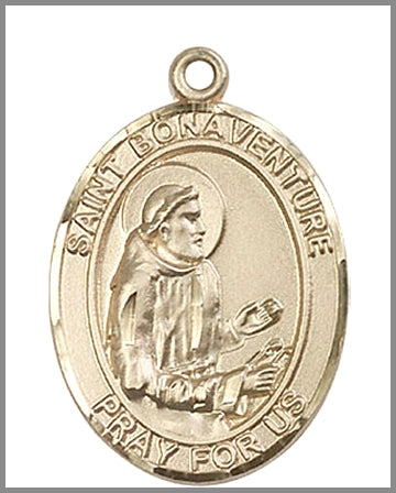 St. Bonaventure Medal, Solid 18kt Gold, 1"x3/4", Free Chain, # 49072