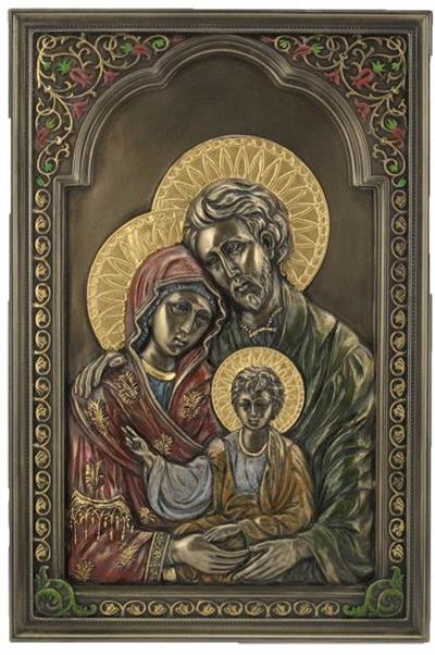 6x9" Holy Family Icon Plaque, Cold Cast Bronze, # 49432