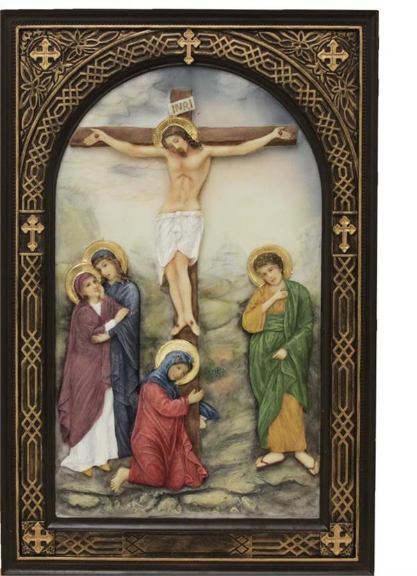 6x9" Crucifixion Plaque, Veronese Resin, # 49461