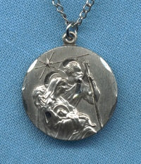 11/16" diameter Nativity (Holy Family) Medal - Sterling, Your Choice of Chain # 4956