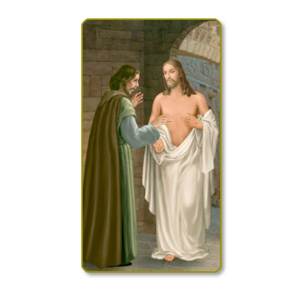 St. Thomas the Apostle Italian Paper Holy Cards, 2"x4", Blank Back, 100-Pack, # 6290