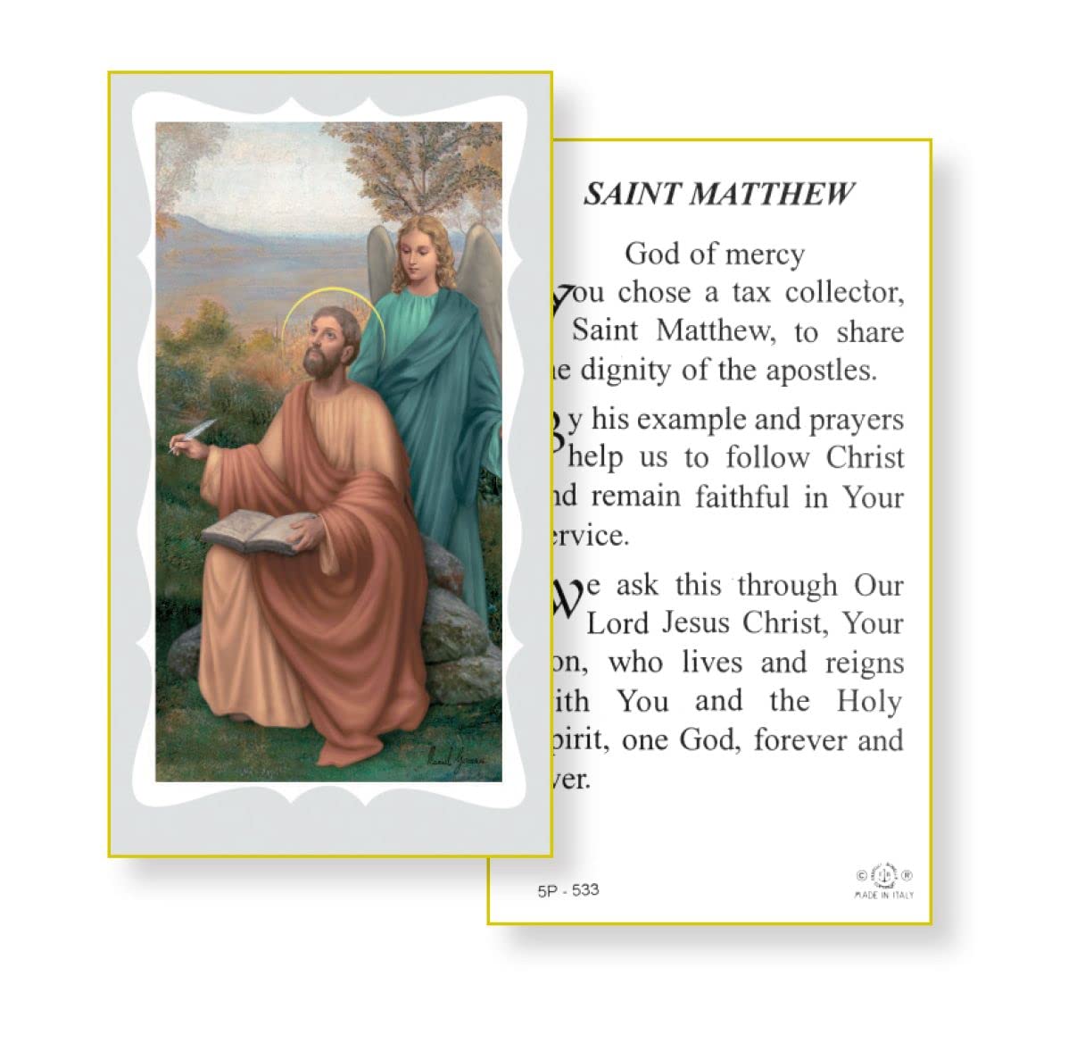 SAINT MATTHEW Paper Holy Cards, 2"x4", 100-pack, # 5908