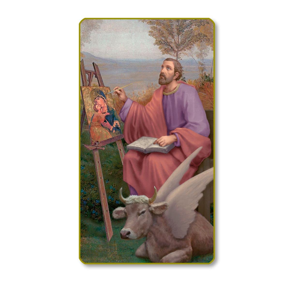 St. Luke Italian Paper Holy Cards, 2"x4", Blank Back, 100-Pack, # 6216