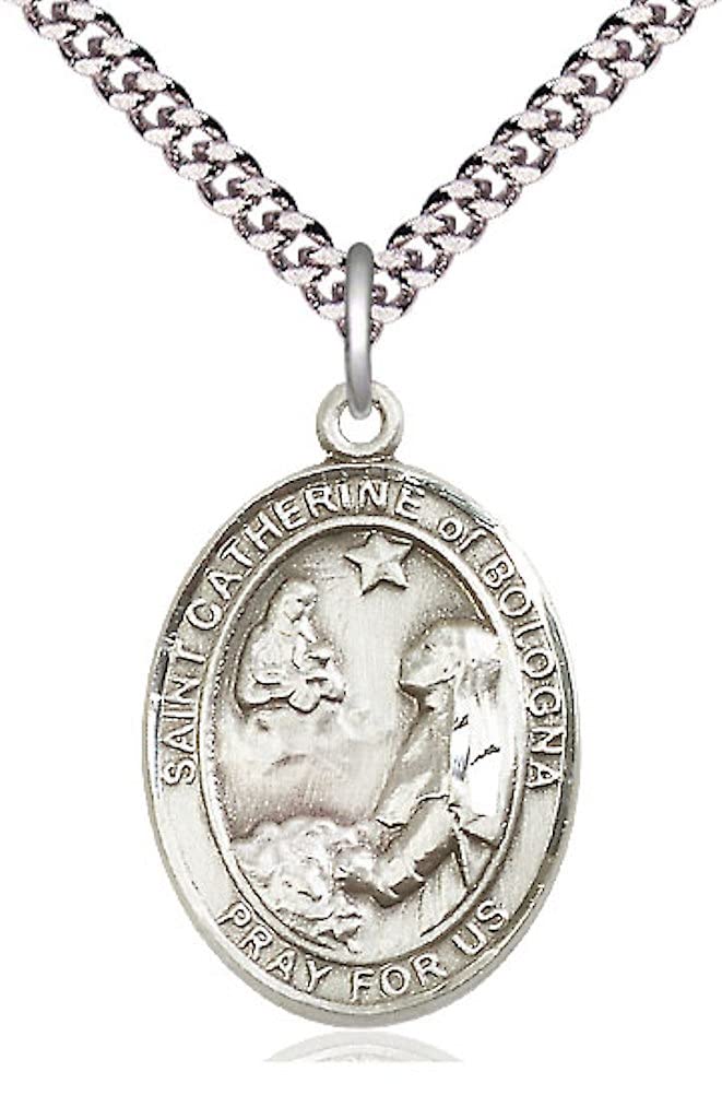St. Catherine of Bologna Medal in Fine Pewter, 1" tall, Your Choice of Chain, # 5110