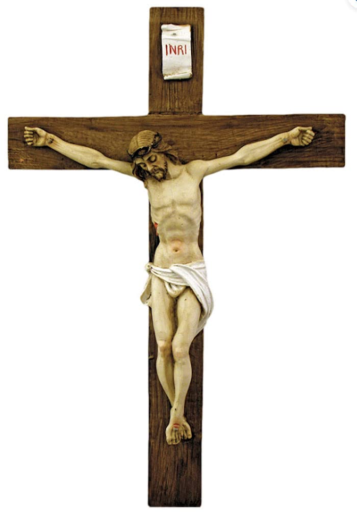 15" Alabaster Crucifix, Made in Italy,, Full Color, 8758