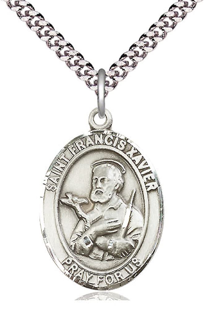 St. Francis Xavier Medal in Fine Pewter, 1" tall, Your Choice of Chain, # 5217