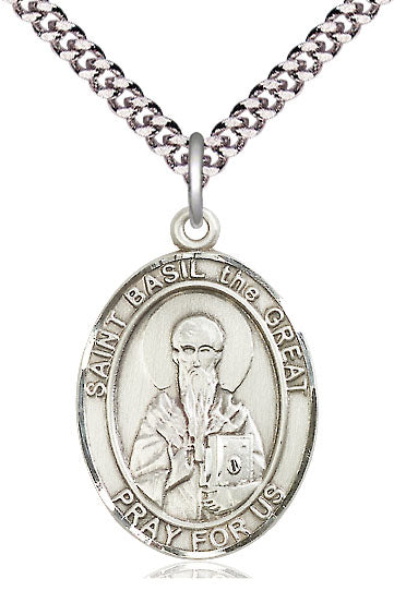 St. Basil the Great Medal in Fine Pewter, 1" tall, Your Choice of Chain, # 5078
