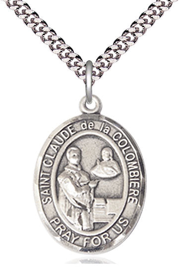 St. Claude de la Colombiere Medal in Fine Pewter, 1" tall, Your Choice of Chain, # 5120