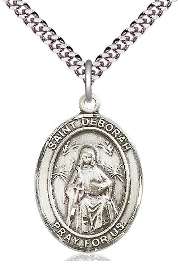St. Deborah Medal in Fine Pewter, 1" tall, Your Choice of Chain, # 5138