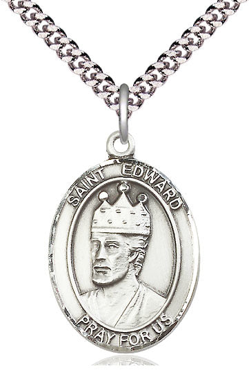 St. Edward the Confessor Medal in Fine Pewter, 1" tall, Your Choice of Chain, # 5177