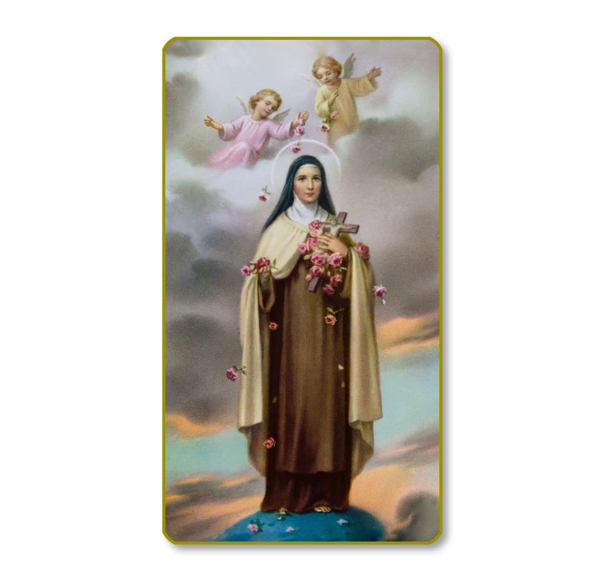 St. Therese Lisieux Italian Paper Holy Cards, 2"x4", Blank Back, 100-Pack, # 5969