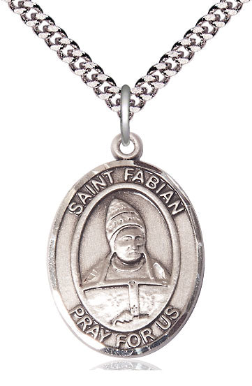 St. Fabian Medal in Fine Pewter, 1" tall, Your Choice of Chain, # 5203