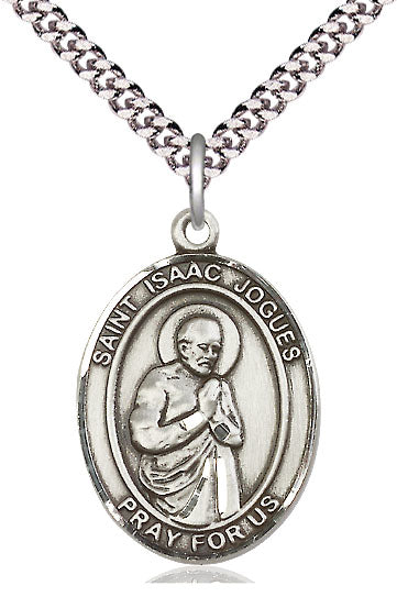 St. Isaac Jogues Medal in Fine Pewter, 1" tall, Your Choice of Chain, # 5271