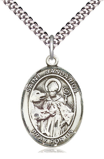 St. Januarius Medal in Fine Pewter, 1" tall, Your Choice of Chain, # 5297