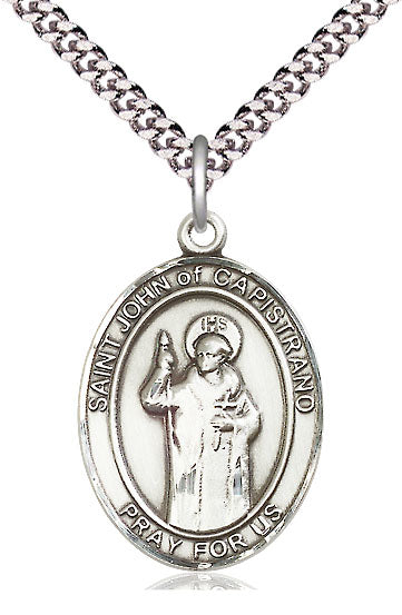 St. John of Capistrano Medal in Fine Pewter, 1" tall, Your Choice of Chain, # 5337