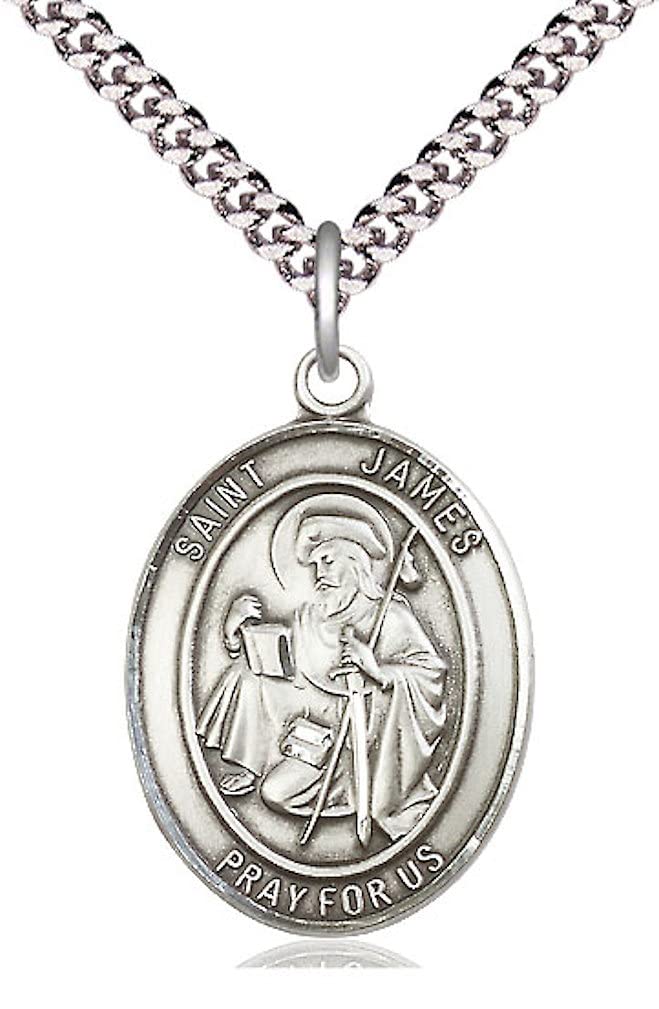 St. James the Greater Medal in Fine Pewter, 1" tall, Your Choice of Chain, # 5294