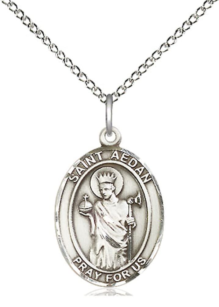 St. Aedan of Ferns Medal in Fine Pewter, 3/4" tall, Your Choice of Chain, # 5723