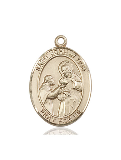 St. John of God Medal, 14kt Gold Filled, 1"x3/4", Your Choice of Chain, # 54097