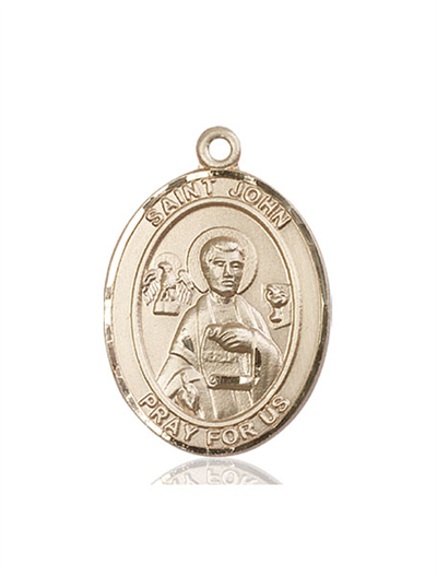 St. John the Apostle Medal, Solid 14kt Gold, 1"x3/4", Free Chain, # 54104