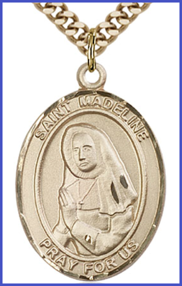 St. Madeline Sophie Barat Medal, 14kt Gold Filled, 1"x3/4", Your Choice of Chain, # 54232