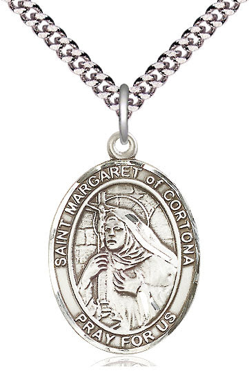 St. Margaret of Cortona Medal in Fine Pewter, 1" tall, Your Choice of Chain, # 5424